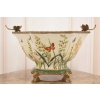 Porcelanowa Misa - Waza Koszyk Owocnik - Motyl Ważki - Porcelana + Brąz