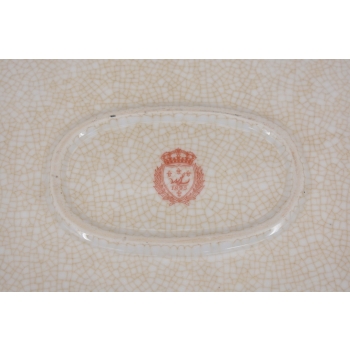 Biała Porcelanowa Patera 4 Anioły - Porcelana + Brąz Anioł Amor - Sygnowana
