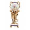 Porcelanowa Amfora - Puchar Waza - Porcelana + Brąz - Nimfy Kwiaty - Ozdoba