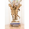 Porcelanowa Amfora - Puchar Waza - Porcelana + Brąz - Nimfy Kwiaty - Ozdoba