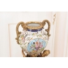 Porcelanowa Amfora - Puchar Waza - Porcelana + Brąz - Nimfy Kwiaty - Ozdoba