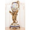 Porcelanowa Amfora - Puchar Waza - Porcelana + Brąz - Nimfy Kwiaty - Ozdoba