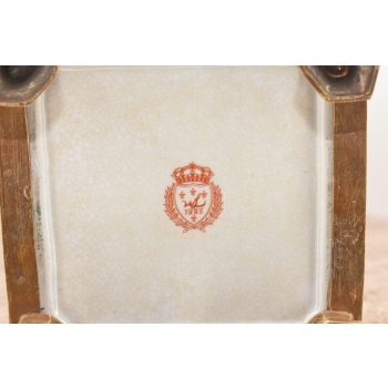 Porcelanowa Amfora - Puchar Waza - Porcelana + Brąz - Nimfy Kwiaty - Ozdoba