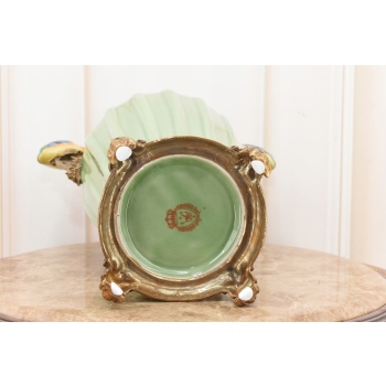 Porcelanowy Rajski Wazon - Dwa Kolibry - Puchar Waza Amfora Porcelana Brąz