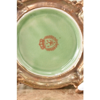 Porcelanowy Rajski Wazon - Dwa Kolibry - Puchar Waza Amfora Porcelana Brąz