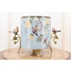 Niebieska Porcelanowa Misa - Waza Owocnik - Ptaki Kwiaty - Porcelana + Brąz