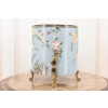 Niebieska Porcelanowa Misa - Waza Owocnik - Ptaki Kwiaty - Porcelana + Brąz