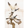 Dwa Żurawie w Locie - Ptaki Kwiaty - Figura Porcelanowa - Porcelana + Brąz