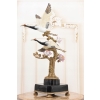 Dwa Żurawie w Locie - Ptaki Kwiaty - Figura Porcelanowa - Porcelana + Brąz