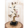 Dwa Żurawie w Locie - Ptaki Kwiaty - Figura Porcelanowa - Porcelana + Brąz