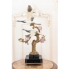 Dwa Żurawie w Locie - Ptaki Kwiaty - Figura Porcelanowa - Porcelana + Brąz