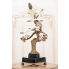 Dwa Żurawie w Locie - Ptaki Kwiaty - Figura Porcelanowa - Porcelana + Brąz