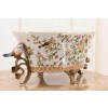 Biała Porcelanowa Patera - Ptaki i Kwiaty - Porcelana + Brąz - Ozdoba