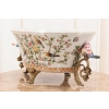 Biała Porcelanowa Patera - Ptaki i Kwiaty - Porcelana + Brąz - Ozdoba