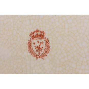 Biała Porcelanowa Patera - Ptaki i Kwiaty - Porcelana + Brąz - Ozdoba