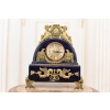 Kobaltowy Zegar Porcelanowy - Bogato Zdobiony - Porcelana + Brąz Kominkowy
