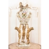 Porcelanowa Amfora - Trzy Nimfy - Puchar Waza - Porcelana + Brąz - Ozdoba