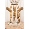 Porcelanowa Amfora - Trzy Nimfy - Puchar Waza - Porcelana + Brąz - Ozdoba