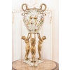 Porcelanowa Amfora - Trzy Nimfy - Puchar Waza - Porcelana + Brąz - Ozdoba