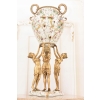 Porcelanowa Amfora - Trzy Nimfy - Puchar Waza - Porcelana + Brąz - Ozdoba