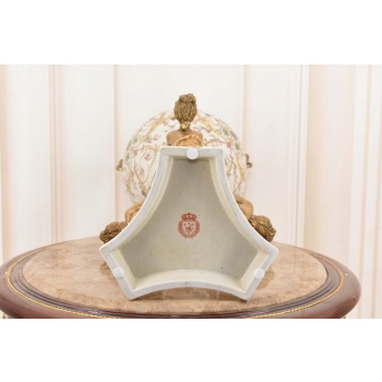Porcelanowa Amfora - Trzy Nimfy - Puchar Waza - Porcelana + Brąz - Ozdoba