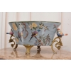 Niebieska Porcelanowa Waza Misa - Kolorowe Ptaki - Sygnowana - Dekoracja