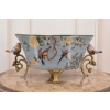 Niebieska Porcelanowa Waza Misa - Kolorowe Ptaki - Sygnowana - Dekoracja