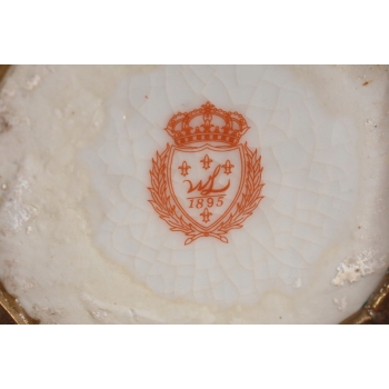 Malachitowy Porcelanowy Wazon - Kolorowe Papugi - Amfora - Porcelana Brąz