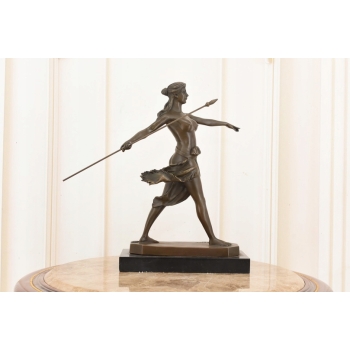Amazonka z Włócznią - Diana - Bogini Łowów Mitologia - Figura z Brązu