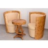 Komplet Mebli Art Deco - 2x Krzesło Fotel + Stolik Harfa - Gięte Drewno
