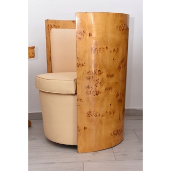 Komplet Mebli Art Deco - 2x Krzesło Fotel + Stolik Harfa - Gięte Drewno