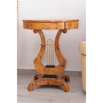 Komplet Mebli Art Deco - 2x Krzesło Fotel + Stolik Harfa - Gięte Drewno