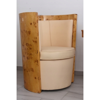 Komplet Mebli Art Deco - 2x Krzesło Fotel + Stolik Harfa - Gięte Drewno