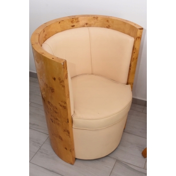 Komplet Mebli Art Deco - 2x Krzesło Fotel + Stolik Harfa - Gięte Drewno