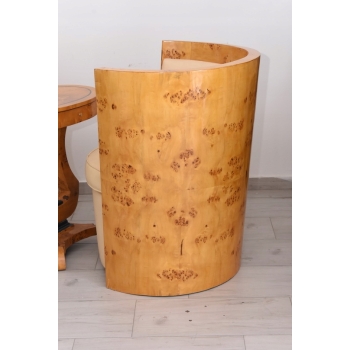 Komplet Mebli Art Deco - 2x Krzesło Fotel + Stolik Harfa - Gięte Drewno