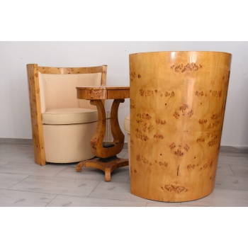 Komplet Mebli Art Deco - 2x Krzesło Fotel + Stolik Harfa - Gięte Drewno