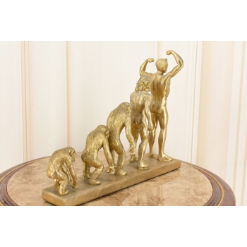 Ewolucja Człowieka - Małpa Jaskiniowiec Człowiek - Figura Rzeźba z Żywicy