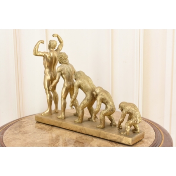 Ewolucja Człowieka - Małpa Jaskiniowiec Człowiek - Figura Rzeźba z Żywicy