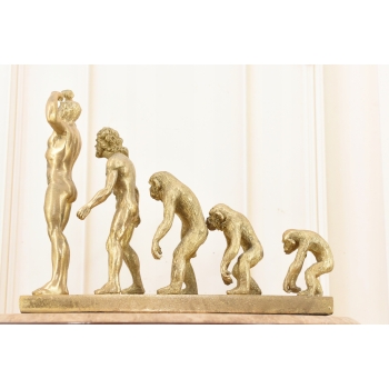 Ewolucja Człowieka - Małpa Jaskiniowiec Człowiek - Figura Rzeźba z Żywicy