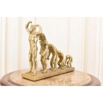 Ewolucja Człowieka - Małpa Jaskiniowiec Człowiek - Figura Rzeźba z Żywicy