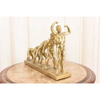 Ewolucja Człowieka - Małpa Jaskiniowiec Człowiek - Figura Rzeźba z Żywicy