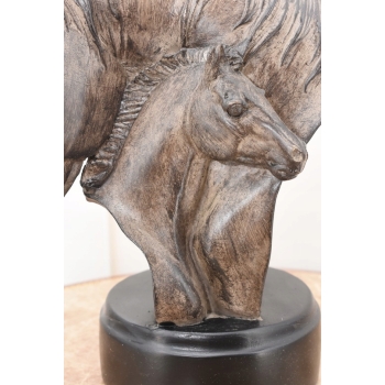 Głowa Konia - Dwa Konie Koń - Trofeum - Figura Rzeźba - Ozdoba Prezent