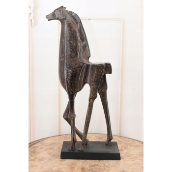 Aluminiowy Patynowany Koń - Abstrakcja - Nowoczesna Rzeźba - Prezent