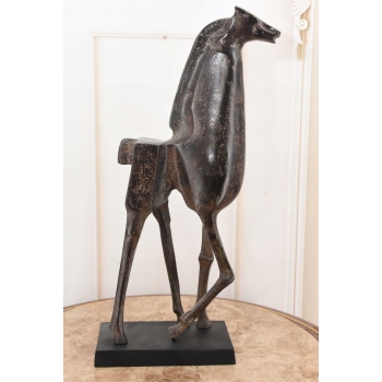 Aluminiowy Patynowany Koń - Abstrakcja - Nowoczesna Rzeźba - Prezent