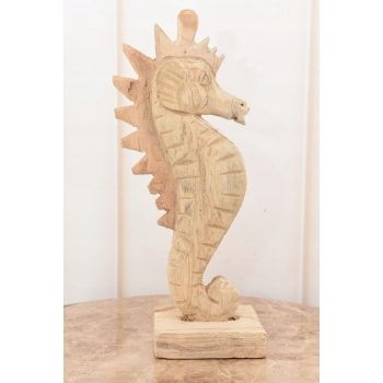 Konik Morski - Figura Rzeźba z Drewna - Drewno Rękodzieło - Ozdoba Prezent