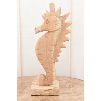 Konik Morski - Figura Rzeźba z Drewna - Drewno Rękodzieło - Ozdoba Prezent