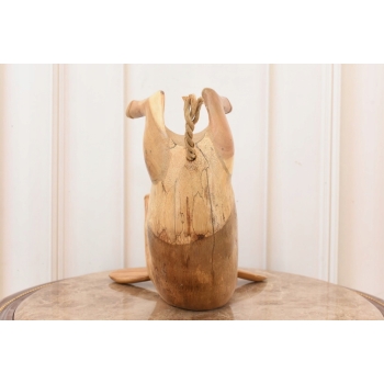 Drewno Teakowe Teak Świnka Świnia - Figura Drewniana - Stojak na Butelke