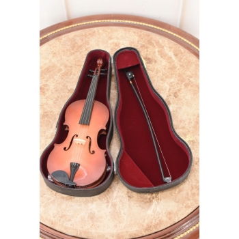 Mini Skrzypce - Futerał - Prezent Dla Muzyka - Figura Instrument OZdoba