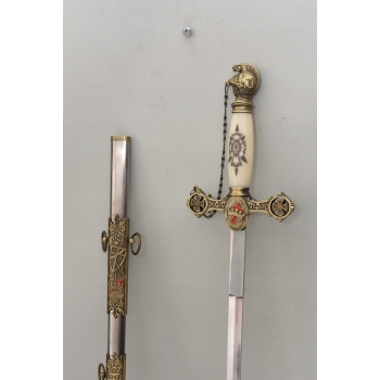 Dekoracyjny Miecz Rycerski - Rycerz Templariusze - Szabla z Pochwą - Ozdoba