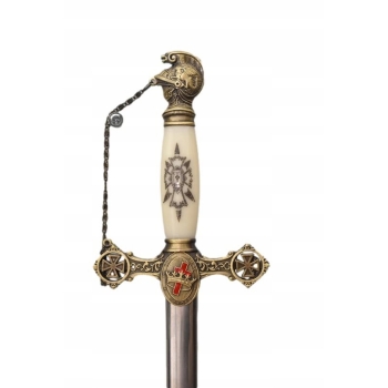 Dekoracyjny Miecz Rycerski - Rycerz Templariusze - Szabla z Pochwą - Ozdoba